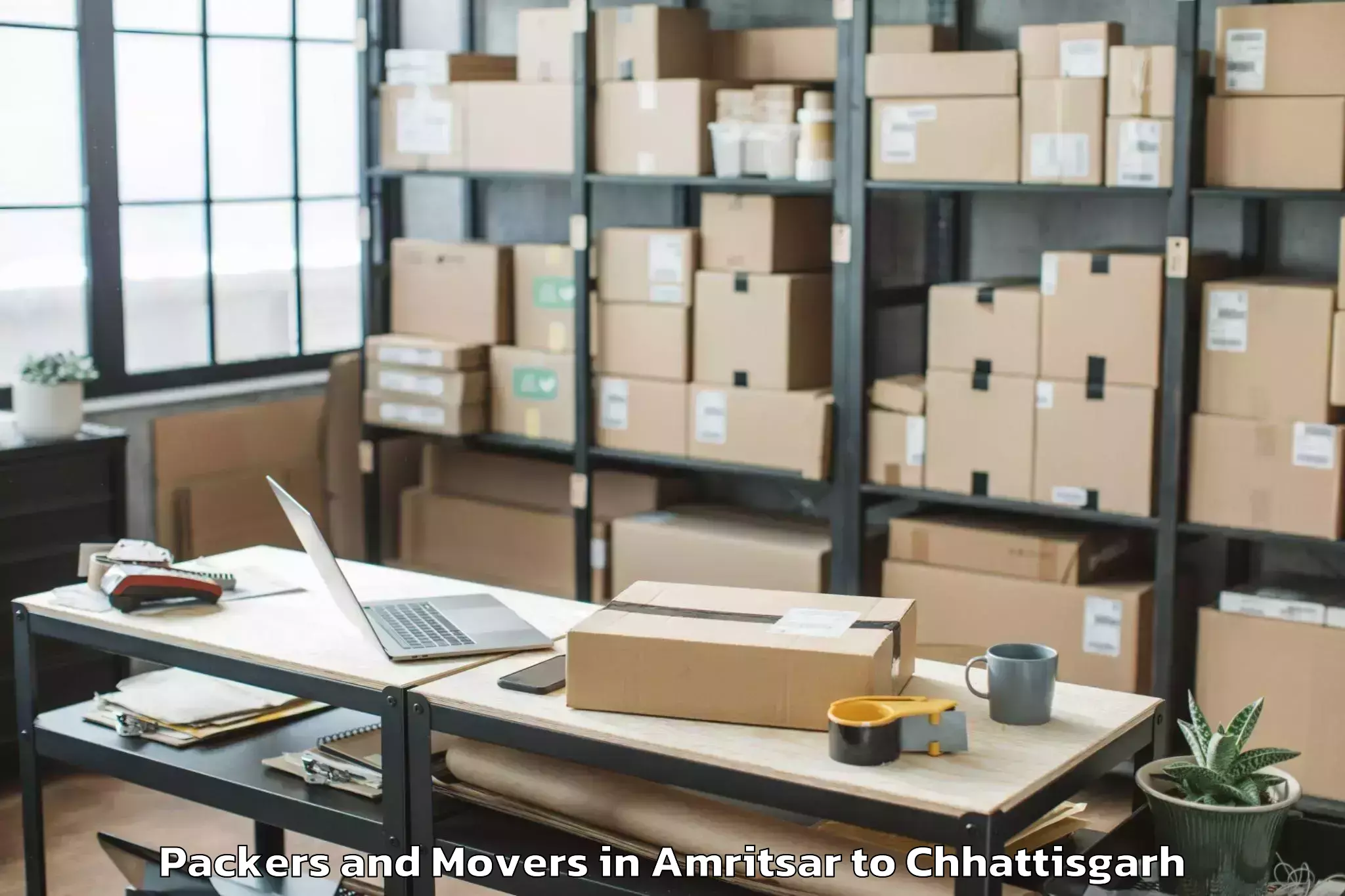 Amritsar to Gunderdehi Packers And Movers Booking